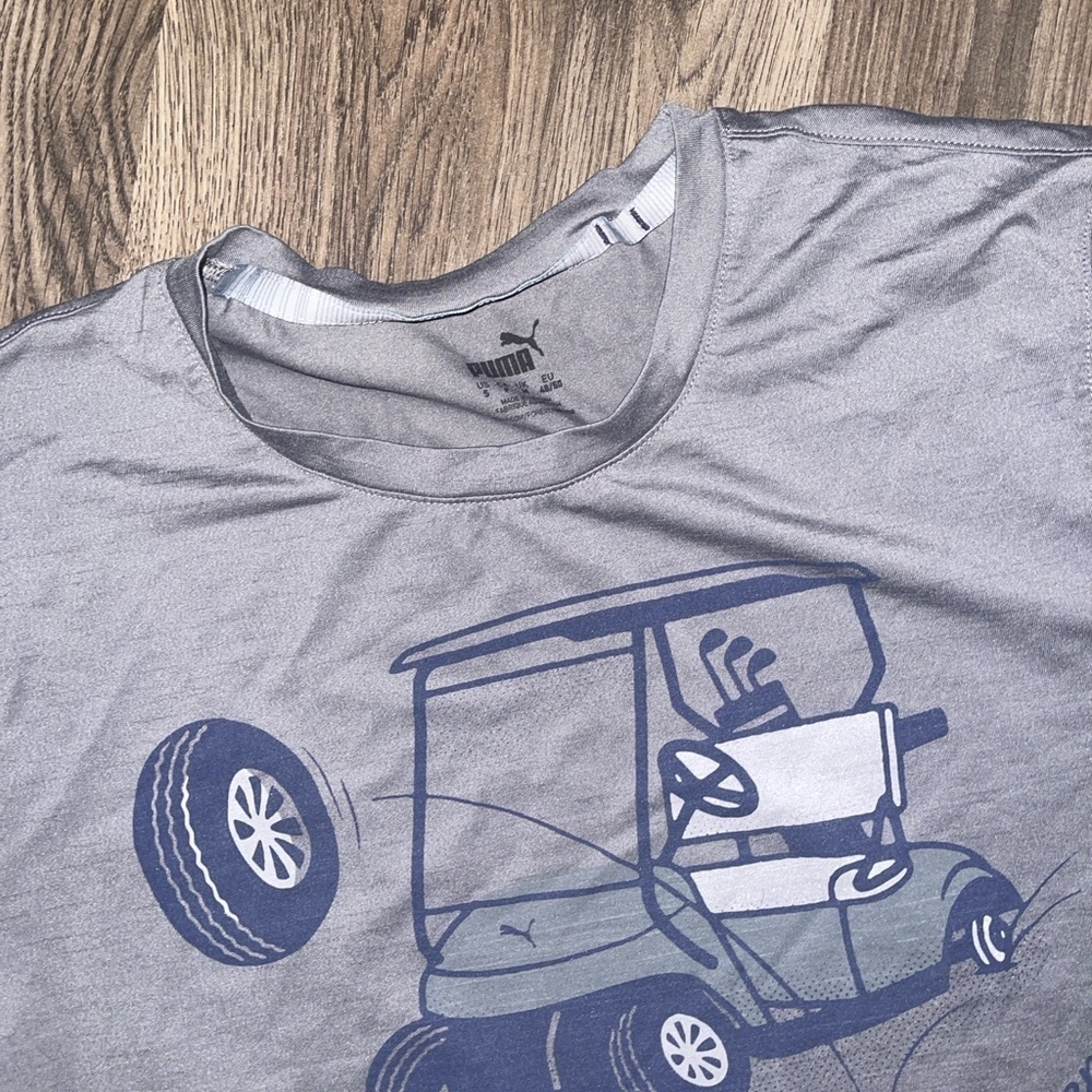 Gray Puma T-Shirt with Golf Cart Graphic - Picture 2 of 2